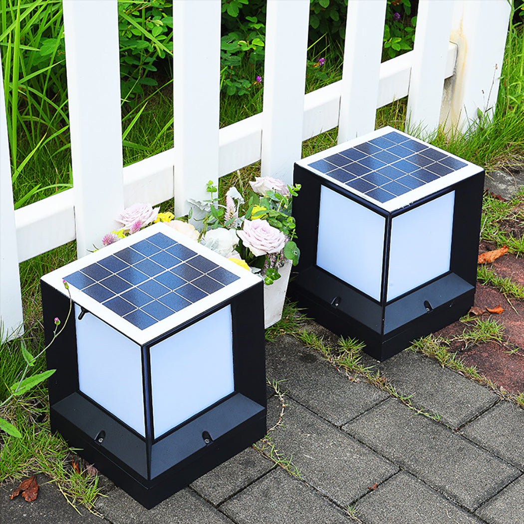 Square Solar Post Light Solar Pillar Lamp Lantern Solar Lamp Gate Fence Garden