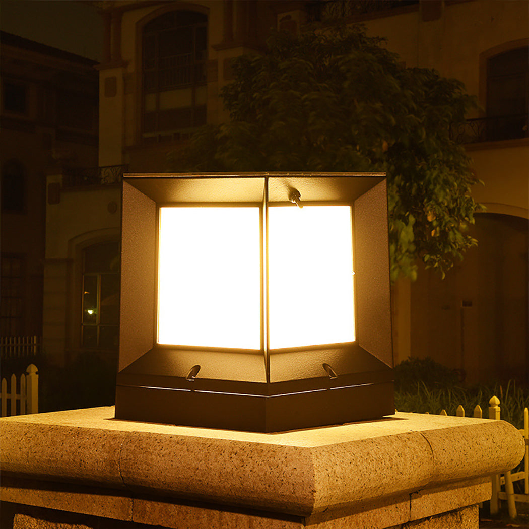 Square Solar Post Light Solar Pillar Lamp Lantern Solar Lamp Gate Fence Garden