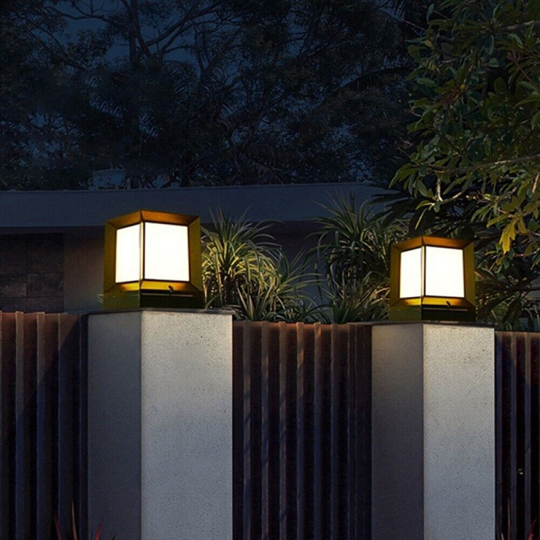 Square Solar Post Light Solar Pillar Lamp Lantern Solar Lamp Gate Fence Garden