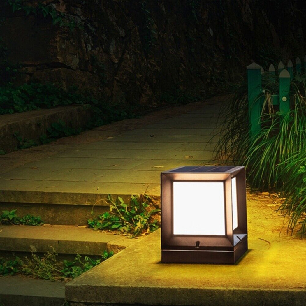 Square Solar Post Light Solar Pillar Lamp Lantern Solar Lamp Gate Fence Garden